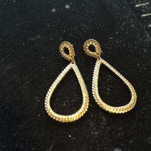 Stunning Gold Textured Teardrop Earrings